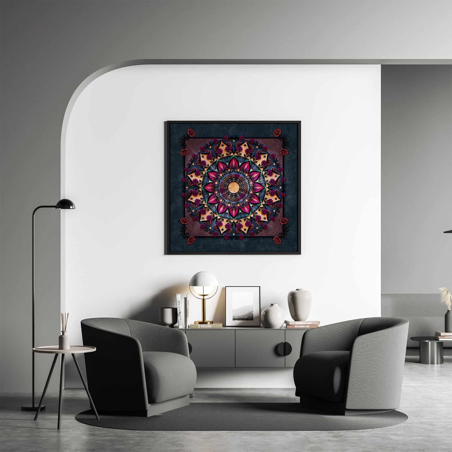 Night Rose mandala nell’ambiente